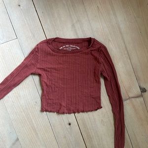 Aeropostale size xs shrunken tee long sleeved copper color back to school